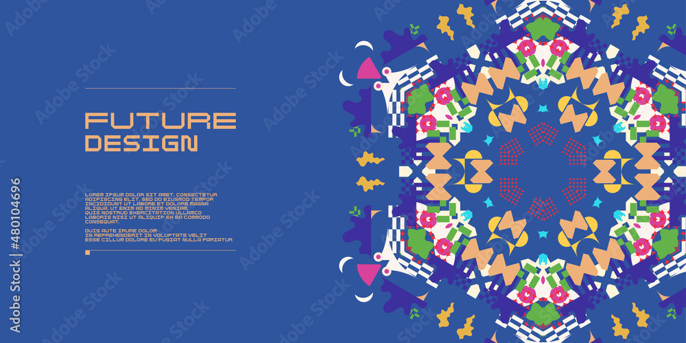 Poster composition with dynamic and geometric shapes. abstract background for design.