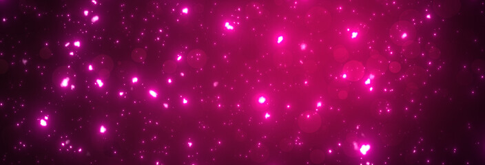 キラキラと舞う光の粒の横長の壁紙　パーティクル　光の粒　粒々