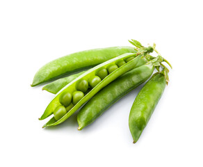 Young green pea pods