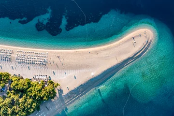 Foto auf Acrylglas Strand Golden Horn, Brac, Kroatien beach with palm trees