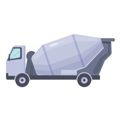 Fototapeta premium Mixer machine icon cartoon vector. Concrete cement truck. Construction building