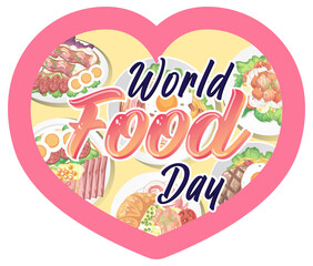 World food day banner in heart shape