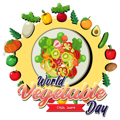 World Vegetable Day banner with vegetables and fruits