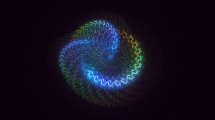 3D rendering abstract multicolor technology fractal light background