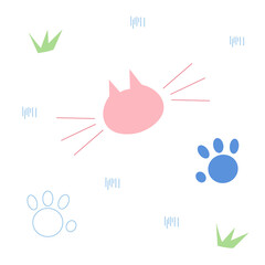 animals seamless pattern with aniaml background .Vector illustration.