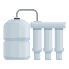 Obraz premium Osmosis tank icon cartoon vector. Water filter. Home plant