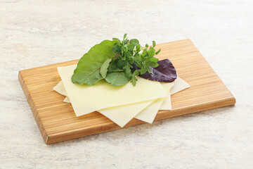 Sliced goat cheese for breakfast