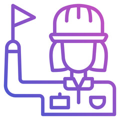 Travel Guide Woman line gradient icon