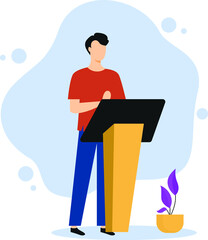 Public speaking flat modern design.