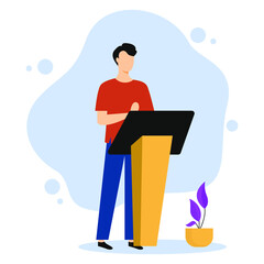 Public speaking flat modern design.