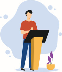 Public speaking flat modern design.