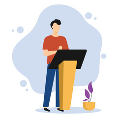 Public speaking flat modern design.