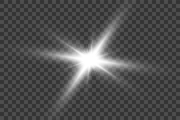 Glow light effect. Star burst with sparkles. Sun