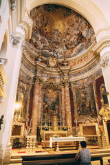Altar of the Church of St. Ignatius in Dubrovnik. Croatia