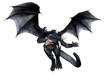 3D Rendering Fairy Tale Dragon on White