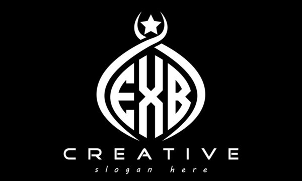 EXB three letters monogram curved oval initial logo design, geometric minimalist modern business shape creative logo, vector template	
