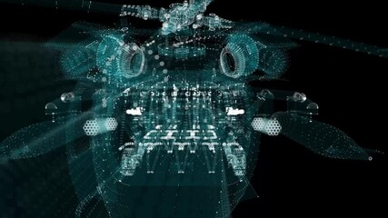 Helicopter Hologram. Military and Technology Concept - Powered by Adobe
