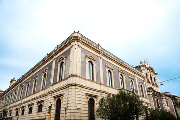 Antique building view in Old Town Catania, Italy