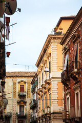 Street view of downtown in Catania, Italy