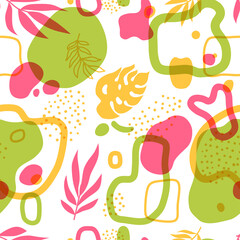 Nature seamless pattern. Trendy floral vector seamless pattern.