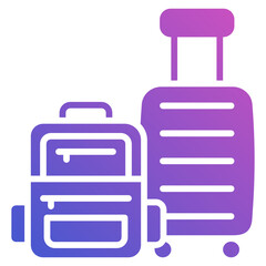 Luggage flat gradient icon