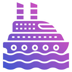 Cruise Ship flat gradient icon