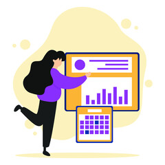 Enterprise IT management flat modern design.