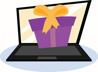 Christmas gift box flat design concept.