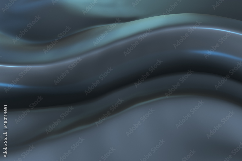 Poster Abstract gray cloth curve pattern background. Design and style concept. 3D Rendering.
