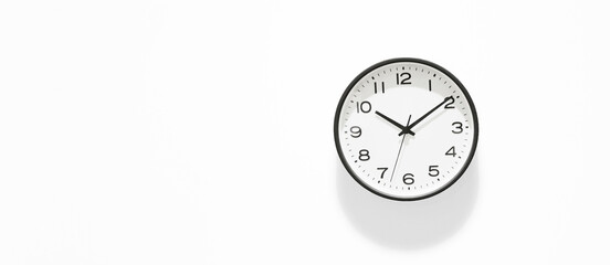 壁にかかったシンプルな時計,壁時計,10時10分,コピースペース,時間,計画