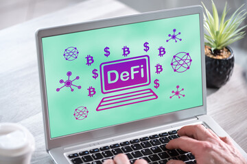 Defi concept on a laptop screen