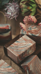 Organic homemade natural soap. Concept of home natural organic skin care. Spa treatments.