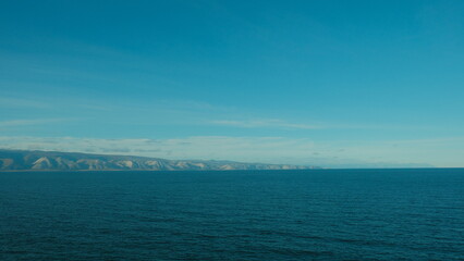 Bright Baikal landscape with sky