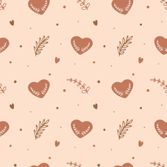 Seamless pattern with hearts. Background for wrapping paper, greeting cards and seasonal designs. Happy Valentine's day.