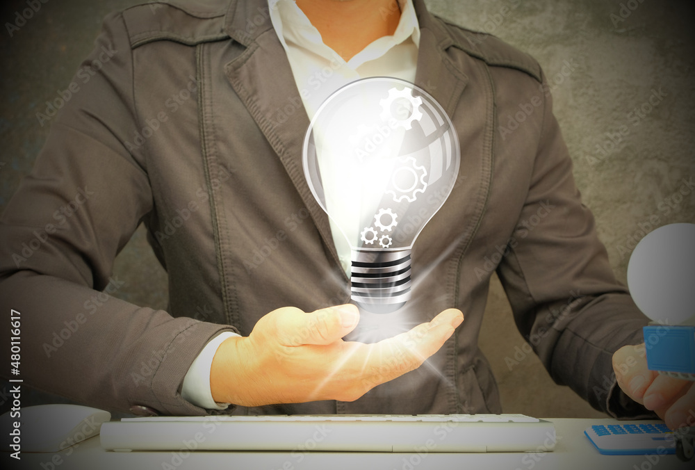 Poster concept fresh idea concept with innovation and inspiration, innovative technology in science and com