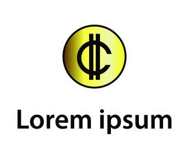 digital coin gold logo vector siple logo