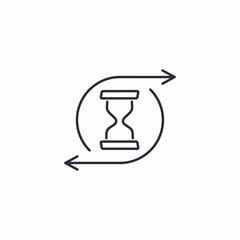 Transaction process time. Vector linear icon isolated on white background