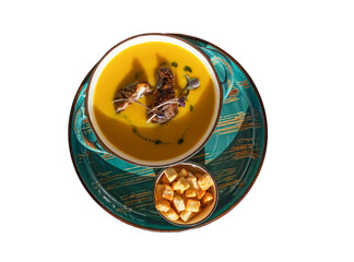 Creamy Butternut Squash Soup with croutons