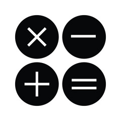 Math icon, isolated. Flat design on white background