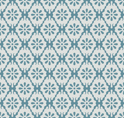 Japanese Flower Diamond Vector Seamless Pattern