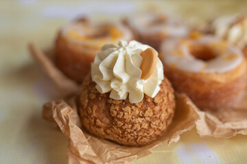 Sugar desserts with sour cream, cakes and cookies 