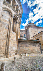 Fototapeta premium Exterior view of Bergamo Alta Cathedral, Italy.