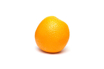 An orange on a white background. An isolated fruit.