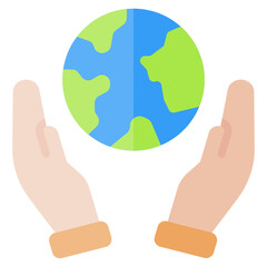 Save the planet flat icon