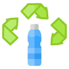 Fototapeta premium Recycle Bottle Plastic flat icon