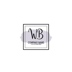 Letter WB minimalist wedding monogram vector