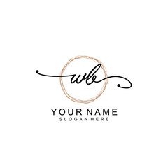 WB initial Signature logo template vector