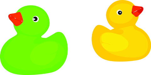two toy ducks