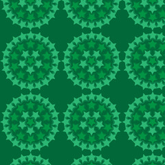 green pattern with balls of stars