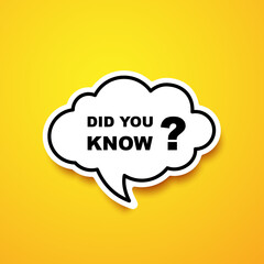 Did you know cloud speech bubble illustration